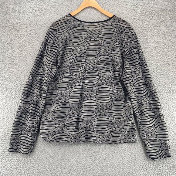 J Jill Top Womens Extra Large Gray Burnout Surplice Neck Long Sleeves Stretch - Picture 3 of 9